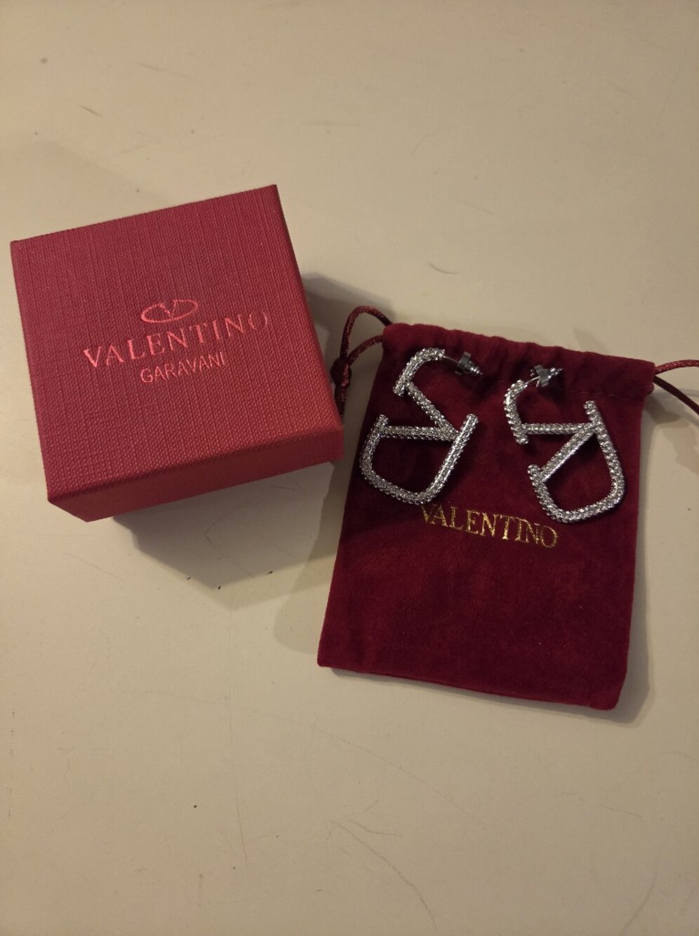 Valentino Garavani NEW Logo Earrings Full Inclusion